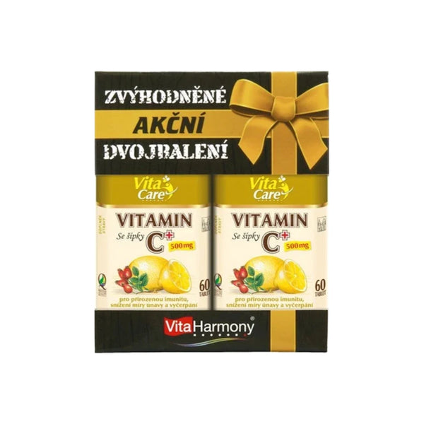 Zvýhodněné dvojbalení: Vitamin C 500 mg se šípky (60+60 tbl.)