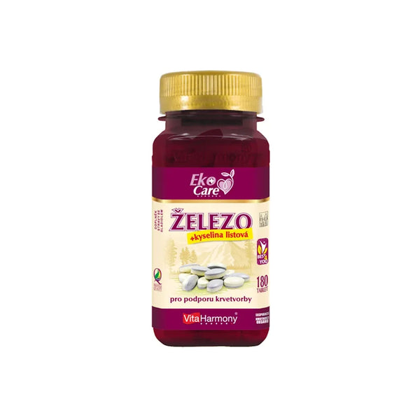 Železo 20 mg s kys. listovou (180 tbl.) Eko