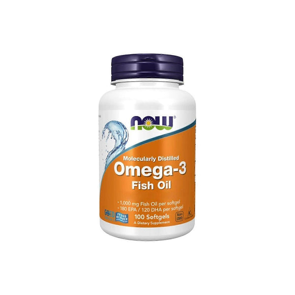 NOW Foods - Omega-3 Fish Oil, Molecularly Distilled - 100 softgels