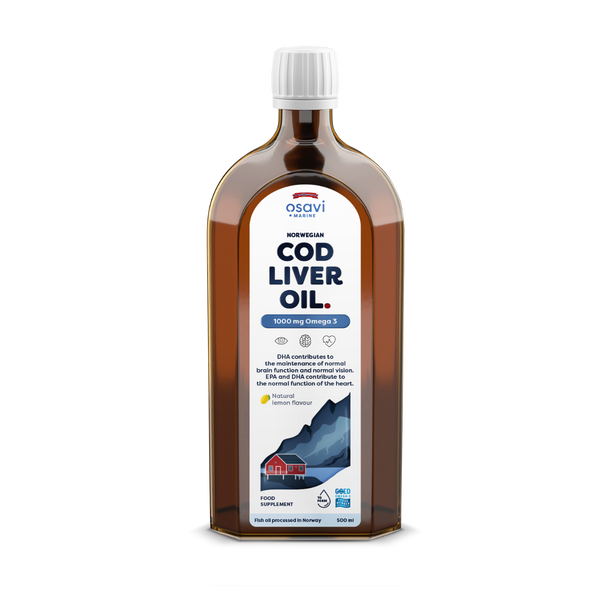 Osavi - Norwegian Cod Liver Oil, 1000mg Omega 3 (Lemon-Mint) - 500 ml.